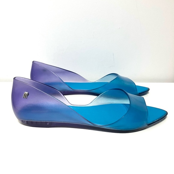 Melissa Translucent Ombré Pointed Jelly Flats 7 - Picture 4 of 8